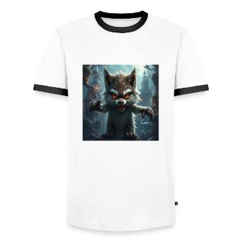 Monster 2 - Männer Kontrast-T-Shirt - Weiß/Schwarz - Vorne - AI Model Female 172 light (172cm) & AI Model Male 178 dark (178cm)