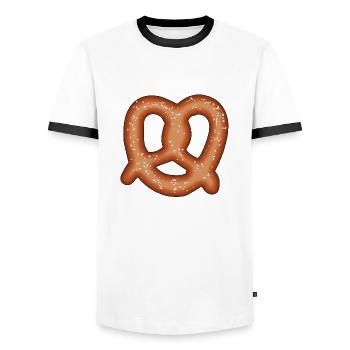Pretzel - Men's Ringer Shirt - white/black - Front - AI Model Female 172 light (172cm) & AI Model Male 178 dark (178cm)