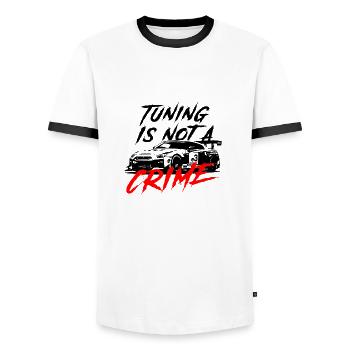 tuning is not a crime - Männer Kontrast-T-Shirt - Weiß/Schwarz - Vorne - AI Model Female 172 light (172cm) & AI Model Male 178 dark (178cm)