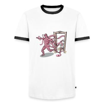 Die Mama?! - Männer Kontrast-T-Shirt - Weiß/Schwarz - Vorne - AI Model Female 172 light (172cm) & AI Model Male 178 dark (178cm)