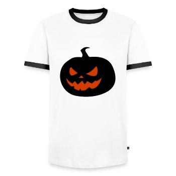 Citrouille effrayante Halloween - T-shirt contrasté Homme - blanc/noir - Devant - AI Model Female 172 light (172cm) & AI Model Male 178 dark (178cm)