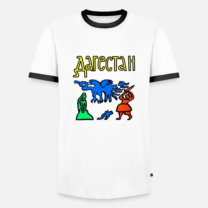 Dagestan Folklore - Men's Ringer Shirt - white/black