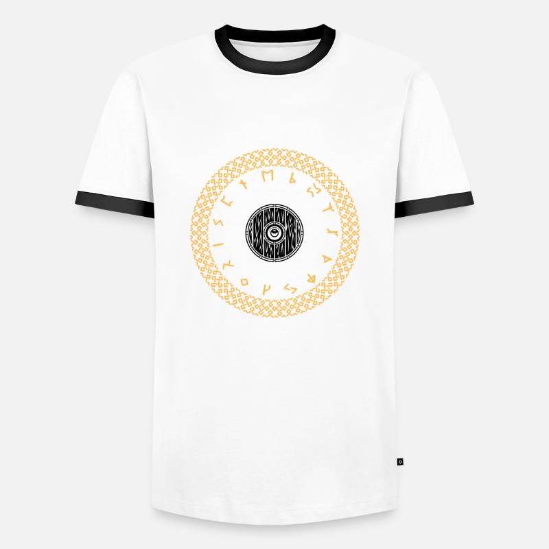 Wikinger Runen Schild - Männer Kontrast-T-Shirt - Weiß/Schwarz