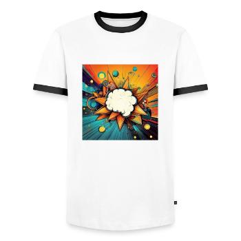 Vibrant Abstract Explosive Cloud Design - Men's Ringer Shirt - white/black - Front - AI Model Female 172 light (172cm) & AI Model Male 178 dark (178cm)