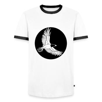 Aigle - T-shirt contrasté Homme - blanc/noir - Devant - AI Model Female 172 light (172cm) & AI Model Male 178 dark (178cm)