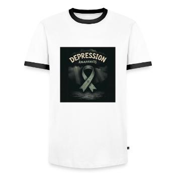 Bewusstsein für Depressionen - Männer Kontrast-T-Shirt - Weiß/Schwarz - Vorne - AI Model Female 172 light (172cm) & AI Model Male 178 dark (178cm)