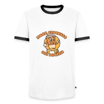 Plus d’espresso Lesée Deprsso - T-shirt contrasté Homme - blanc/noir - Devant - AI Model Female 172 light (172cm) & AI Model Male 178 dark (178cm)