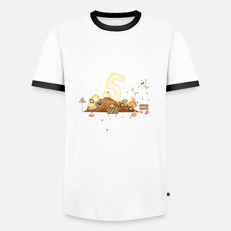 5th Anniversary Construction Site - Men's Ringer Shirt - white/black