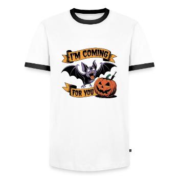 I'm coming for you - T-shirt contrasté Homme - blanc/noir - Devant - AI Model Female 172 light (172cm) & AI Model Male 178 dark (178cm)