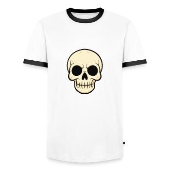 Cartoon Schädel - Männer Kontrast-T-Shirt - Weiß/Schwarz - Vorne - AI Model Female 172 light (172cm) & AI Model Male 178 dark (178cm)