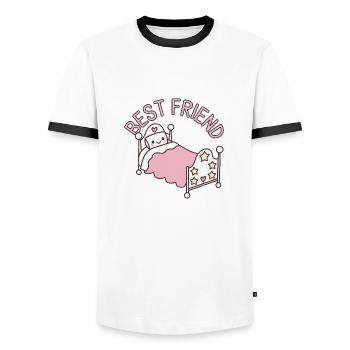 Bester Freund - Männer Kontrast-T-Shirt - Weiß/Schwarz - Vorne - AI Model Female 172 light (172cm) & AI Model Male 178 dark (178cm)