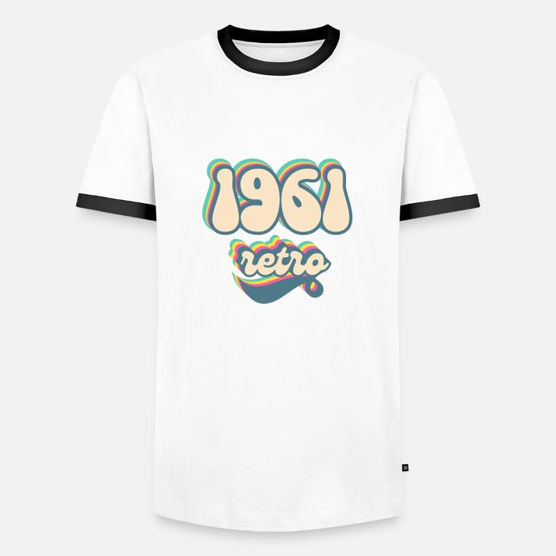1961 Retro Geschenkidee - Männer Kontrast-T-Shirt - Weiß/Schwarz