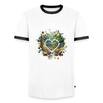 Ruhige Natur Liebe - Männer Kontrast-T-Shirt - Weiß/Schwarz - Vorne - AI Model Female 172 light (172cm) & AI Model Male 178 dark (178cm)