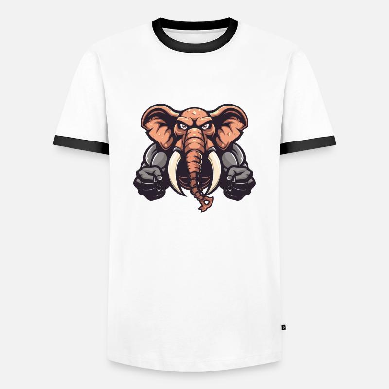 Elefant Tier Comic - Männer Kontrast-T-Shirt - Weiß/Schwarz