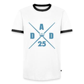 dad 25 daddy - Men's Ringer Shirt - white/black - Front - AI Model Female 172 light (172cm) & AI Model Male 178 dark (178cm)
