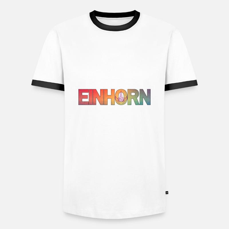 Regenbogen-Einhorn-Magie - Männer Kontrast-T-Shirt - Weiß/Schwarz