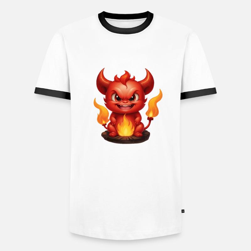 Teufelchen - Männer Kontrast-T-Shirt - Weiß/Schwarz