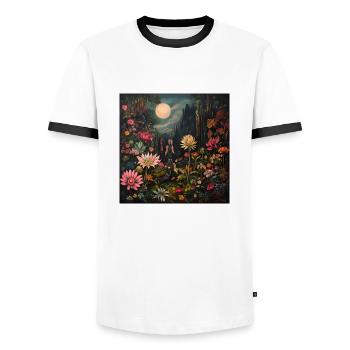 Mega Flora - Men's Ringer Shirt - white/black - Front - AI Model Female 172 light (172cm) & AI Model Male 178 dark (178cm)
