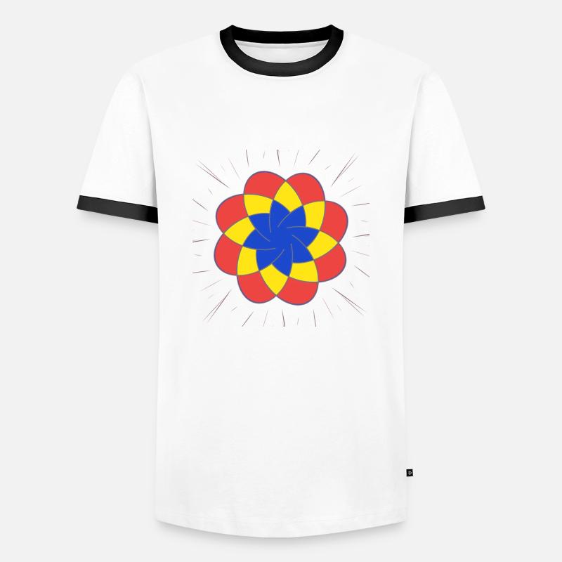 Abstrakte mit einen Mustern - Männer Kontrast-T-Shirt - Weiß/Schwarz
