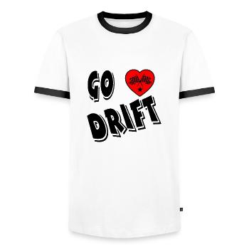 Car - Men's Ringer Shirt - white/black - Front - AI Model Female 172 light (172cm) & AI Model Male 178 dark (178cm)