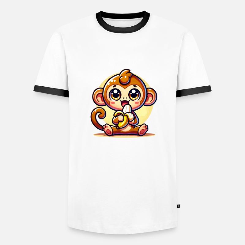 Monkey - Men's Ringer Shirt - white/black