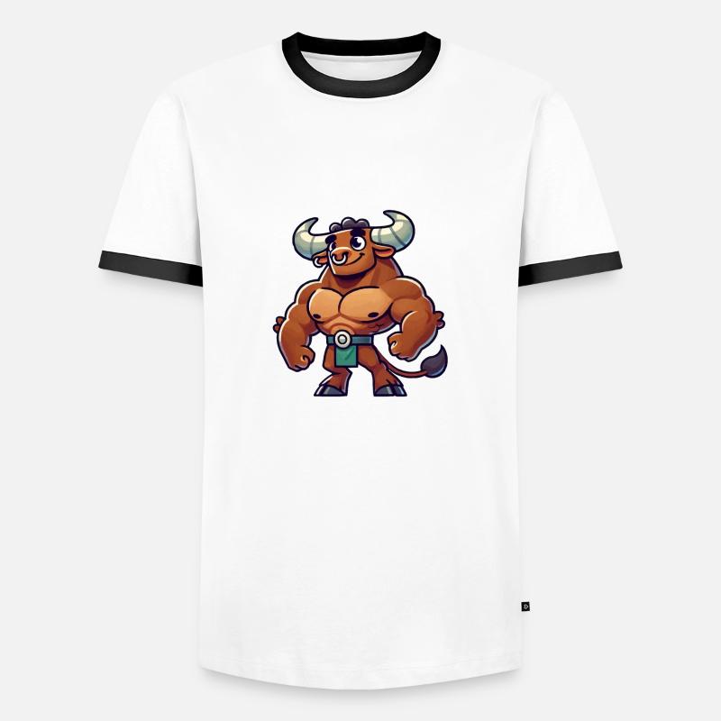 Minotaur Comic - Men's Ringer Shirt - white/black