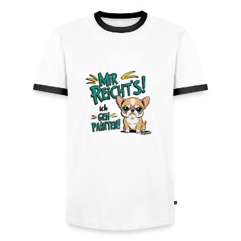 Mir reichts ich geh Painten - Grummel Chihuahua - Männer Kontrast-T-Shirt - Weiß/Schwarz - Vorne - AI Model Female 172 light (172cm) & AI Model Male 178 dark (178cm)