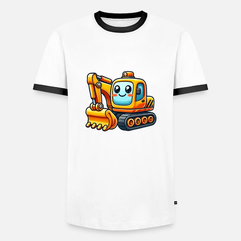 Bagger Comic - Männer Kontrast-T-Shirt - Weiß/Schwarz