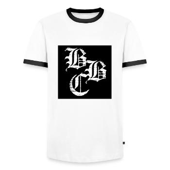 B*C - Männer Kontrast-T-Shirt - Weiß/Schwarz - Vorne - AI Model Female 172 light (172cm) & AI Model Male 178 dark (178cm)