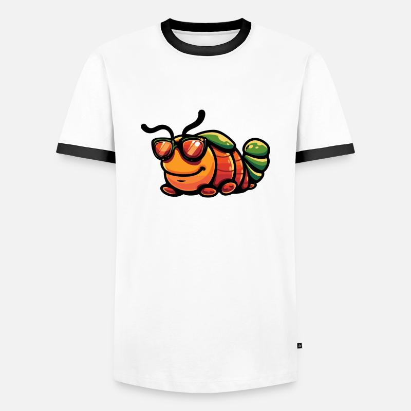Worm Comic Cool - Men's Ringer Shirt - white/black