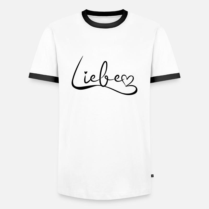 Love Scripture with Heart - Men's Ringer Shirt - white/black