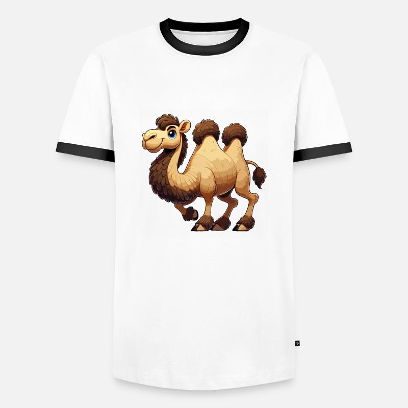 Kamel-Mann - Männer Kontrast-T-Shirt - Weiß/Schwarz