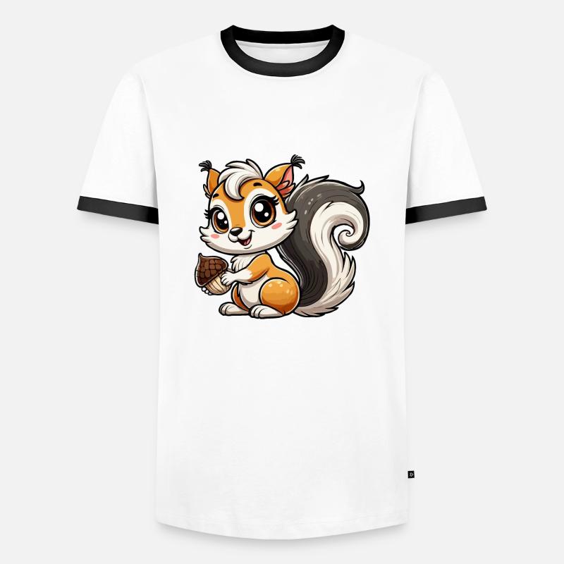 Mädchen Eichhörnchen - Männer Kontrast-T-Shirt - Weiß/Schwarz