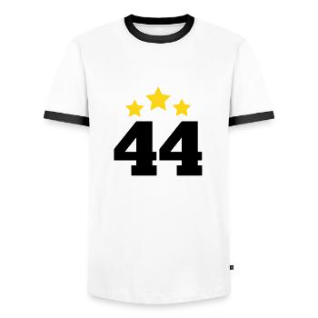 44 Jahre Stern - Geschenk zum 44. Jubiläum - Männer Kontrast-T-Shirt - Weiß/Schwarz - Vorne - AI Model Female 172 light (172cm) & AI Model Male 178 dark (178cm)