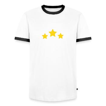 47 Years Star - 47th Anniversary Gift - Men's Ringer Shirt - white/black - Front - AI Model Female 172 light (172cm) & AI Model Male 178 dark (178cm)