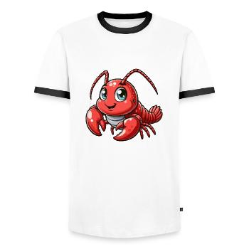 Lobster young - Men's Ringer Shirt - white/black - Front - AI Model Female 172 light (172cm) & AI Model Male 178 dark (178cm)