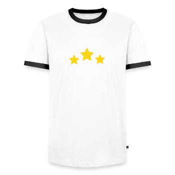 69 Years Star - 69th Anniversary Gift - Men's Ringer Shirt - white/black - Front - AI Model Female 172 light (172cm) & AI Model Male 178 dark (178cm)