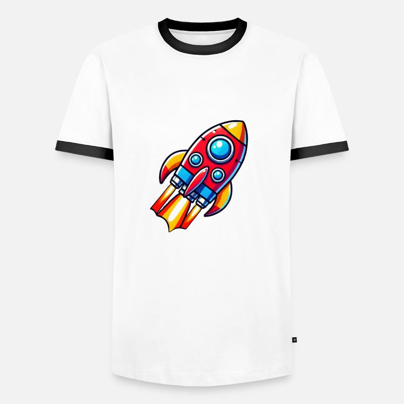 Rocket Comic - Men's Ringer Shirt - white/black