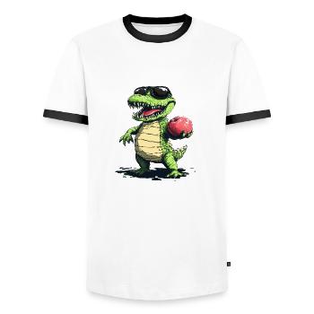 Pot frais - T-shirt contrasté Homme - blanc/noir - Devant - AI Model Female 172 light (172cm) & AI Model Male 178 dark (178cm)