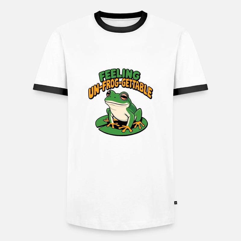 Unfroggettable - Männer Kontrast-T-Shirt - Weiß/Schwarz