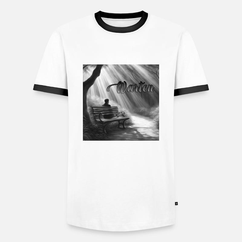 Wait - Men's Ringer Shirt - white/black