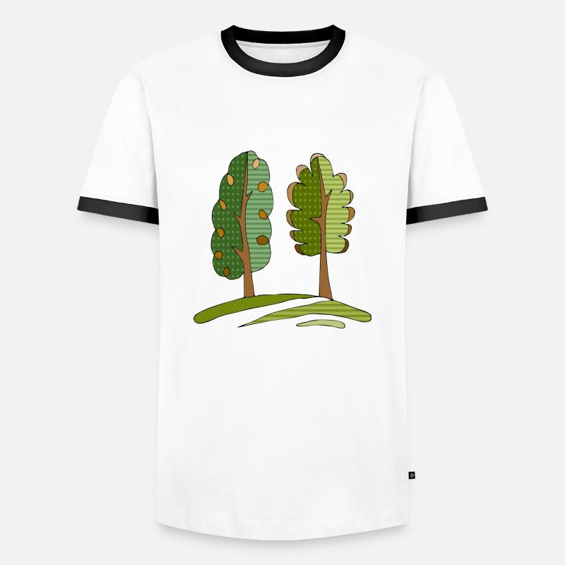 Tree - Men's Ringer Shirt - white/black