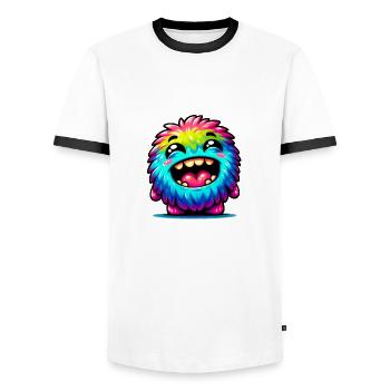 Little cute monster - Men's Ringer Shirt - white/black - Front - AI Model Female 172 light (172cm) & AI Model Male 178 dark (178cm)