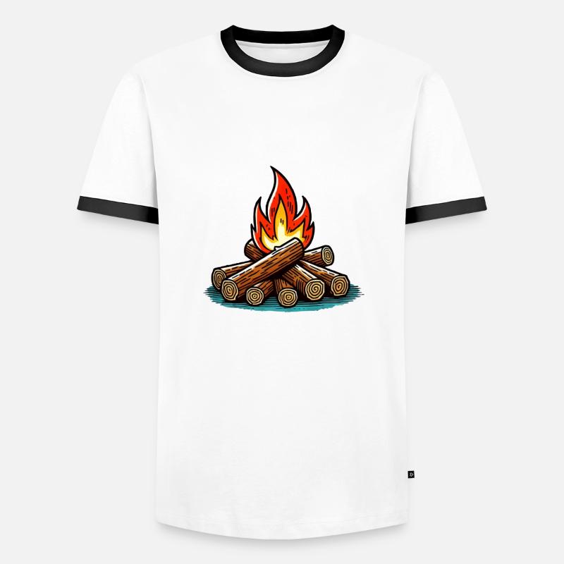 campfire - Men's Ringer Shirt - white/black