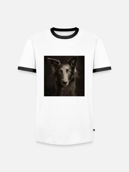 Black Animals - Cool dog - Men's Ringer Shirt - white/black