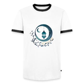 Cadeau du Ramadan Aïd Moubarak Islam Allah Musulman - T-shirt contrasté Homme - blanc/noir - Devant - AI Model Female 172 light (172cm) & AI Model Male 178 dark (178cm)