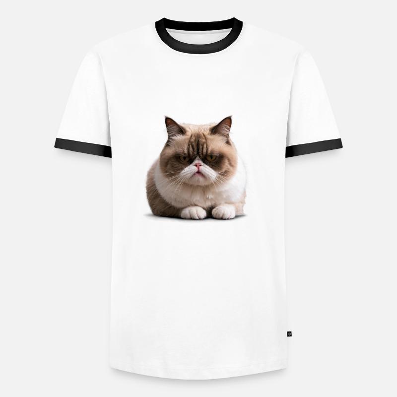 Grumpy Monday Cat, , Monday Grouch - Men's Ringer Shirt - white/black