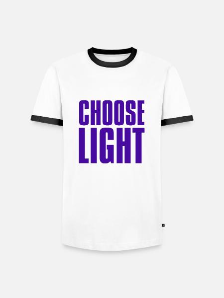 choose light - Men's Ringer Shirt - white/black