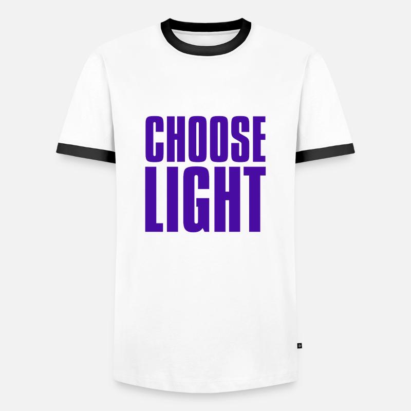 choose light - Men's Ringer Shirt - white/black