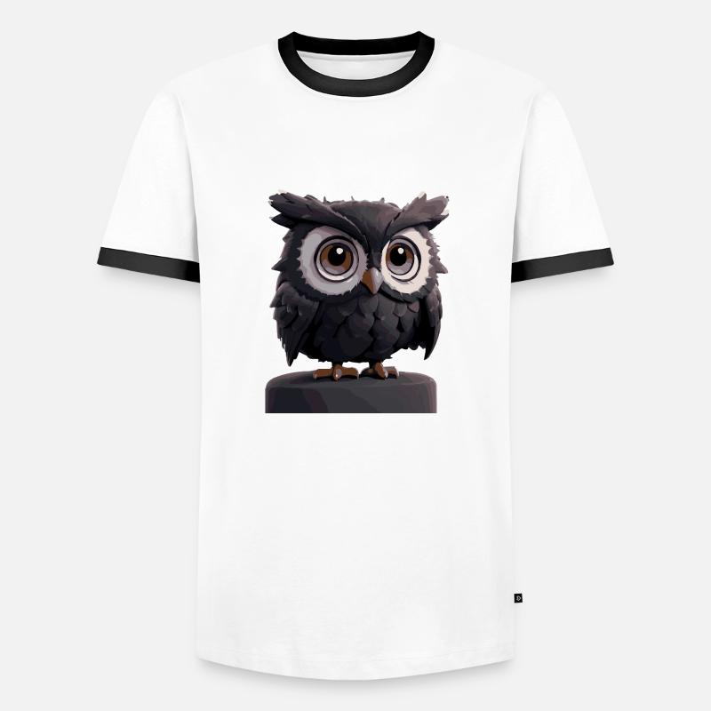Owl Comic - Men's Ringer Shirt - white/black
